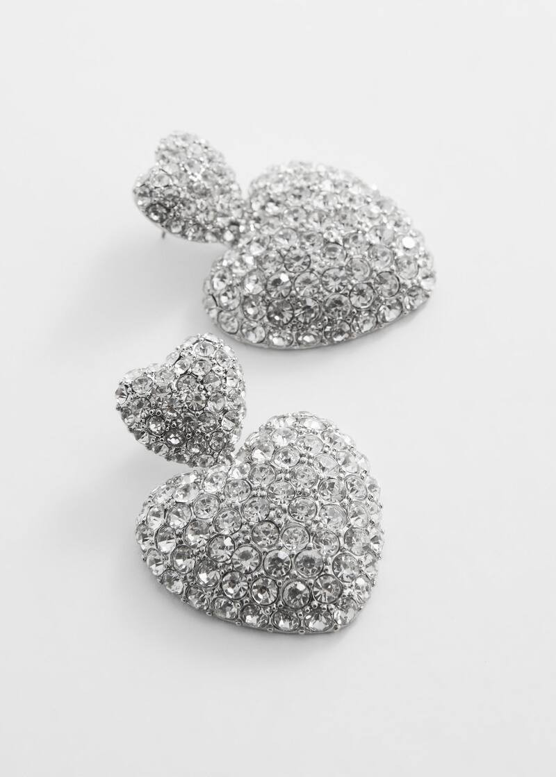 Crystal heart earrings | MANGO (US)