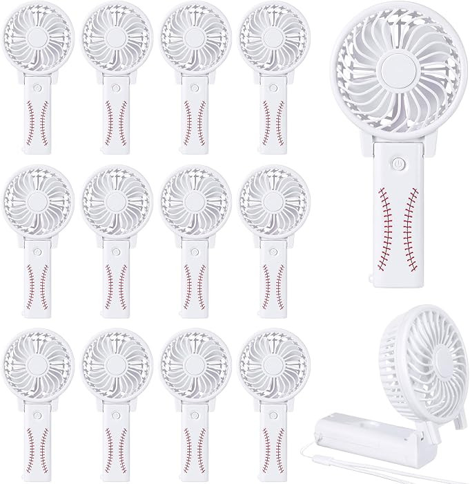 12 Pack Baseball Mini Handheld Fans Foldable Portable Cooling Fans Bulk with Lanyards for Basebal... | Amazon (US)