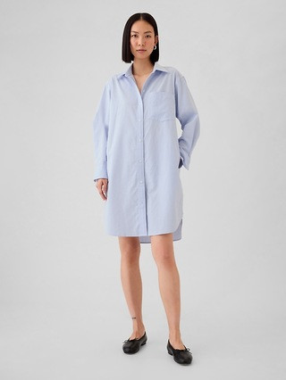 Organic Cotton Striped Mini Shirtdress | Gap (US)