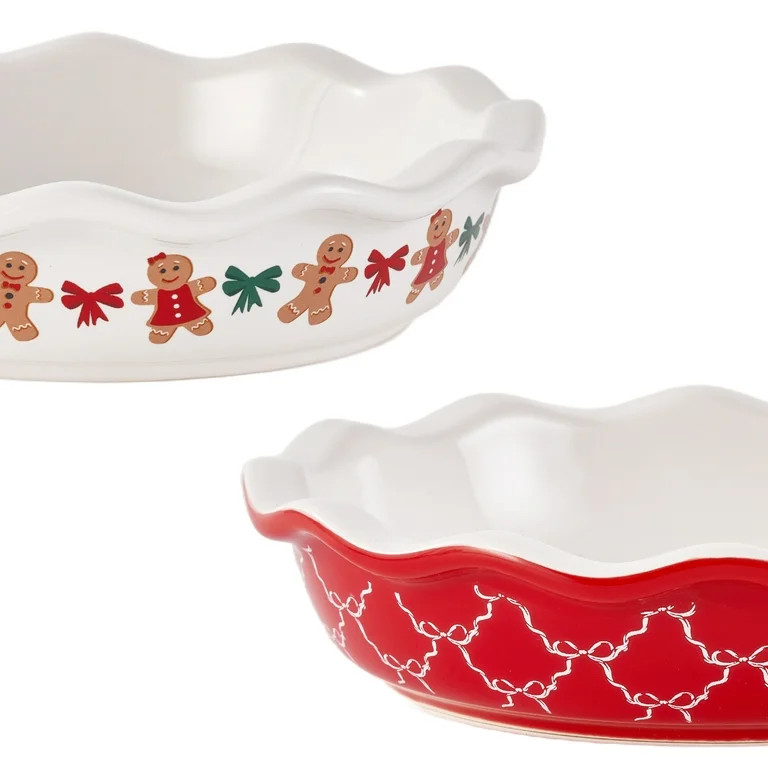 Holiday Time Mini Pie Bakeware Gingerbread Set of 2 | Walmart (US)