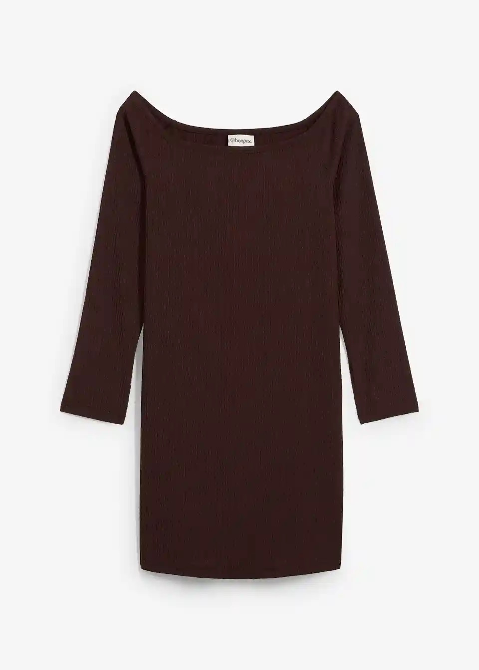 Carmen-Kleid aus strukturiertem Crêpe | Bonprix DE