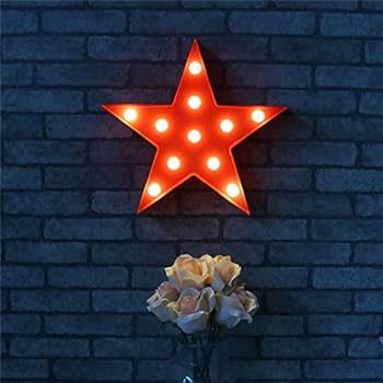 Marquee Light Star Shaped LED plastic Sign-Lighted Marquee STAR Sign Wall Décor Battery operated... | Amazon (US)