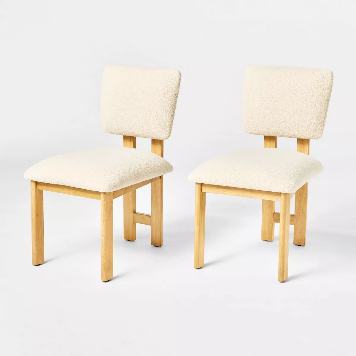 2pk Modern Upholstered Wood Dining Chair Cream - Threshold™ designed with Studio McGee: Lacquer... | Target