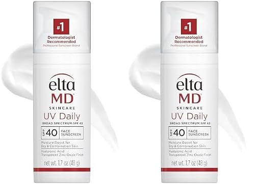 EltaMD UV Daily SPF 40 Face Sunscreen Moisturizer with Zinc Oxide, Daily Face Moisturizer with SPF, Sunscreen, For Dry Skin 1.7 oz Pump (Pack of 2) | Amazon (US)