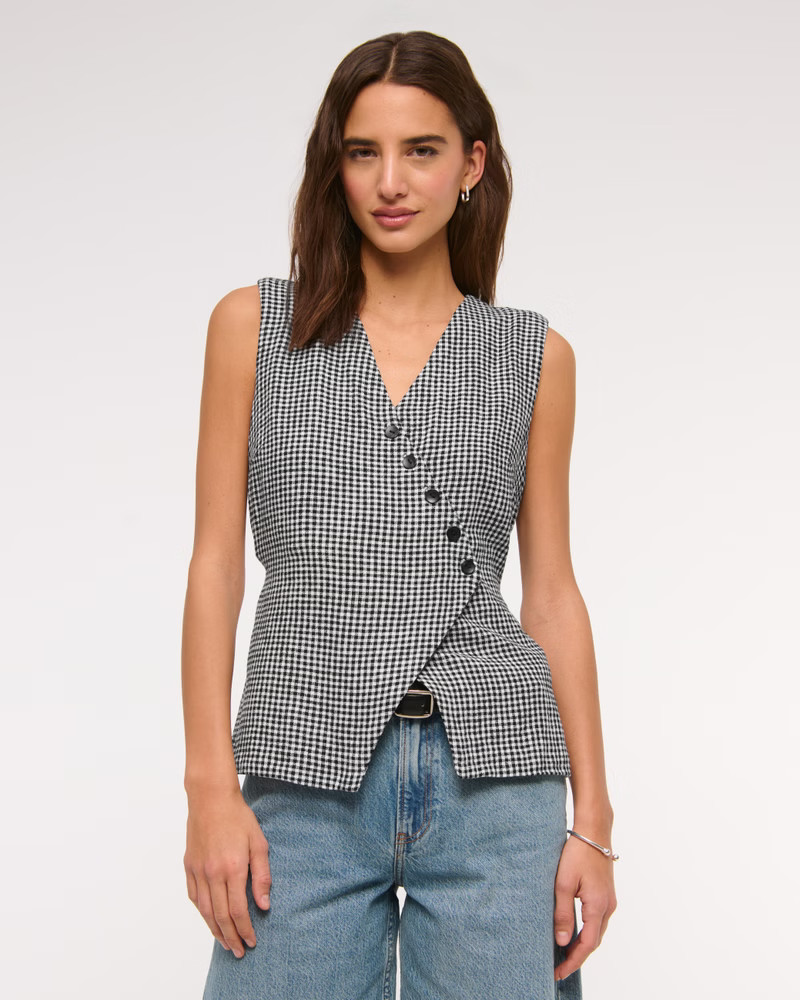Women's Asymmetrical Linen-Blend Vest | Women's New Arrivals | Abercrombie.com | Abercrombie & Fitch (US)