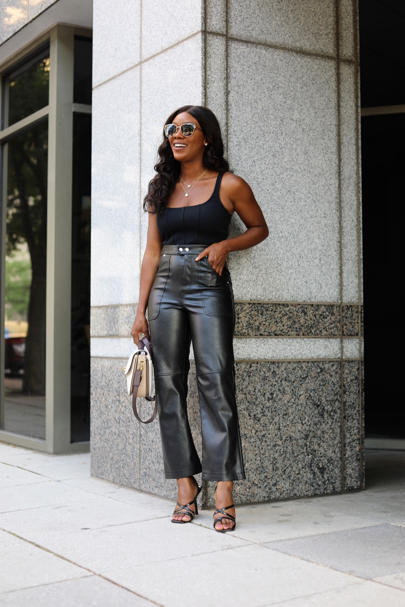 Discount leather pants summer outfit Free Shipping