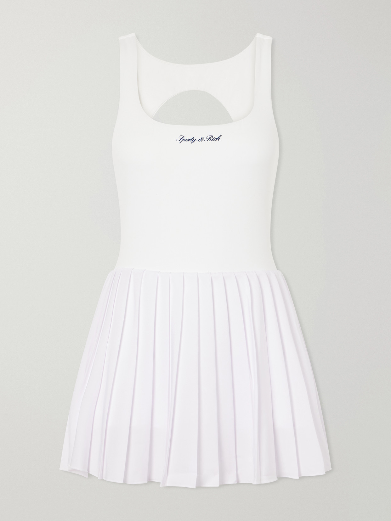 Sporty & Rich - Open-back Pleated Stretch-jersey Tennis Dress - White | NET-A-PORTER (US)