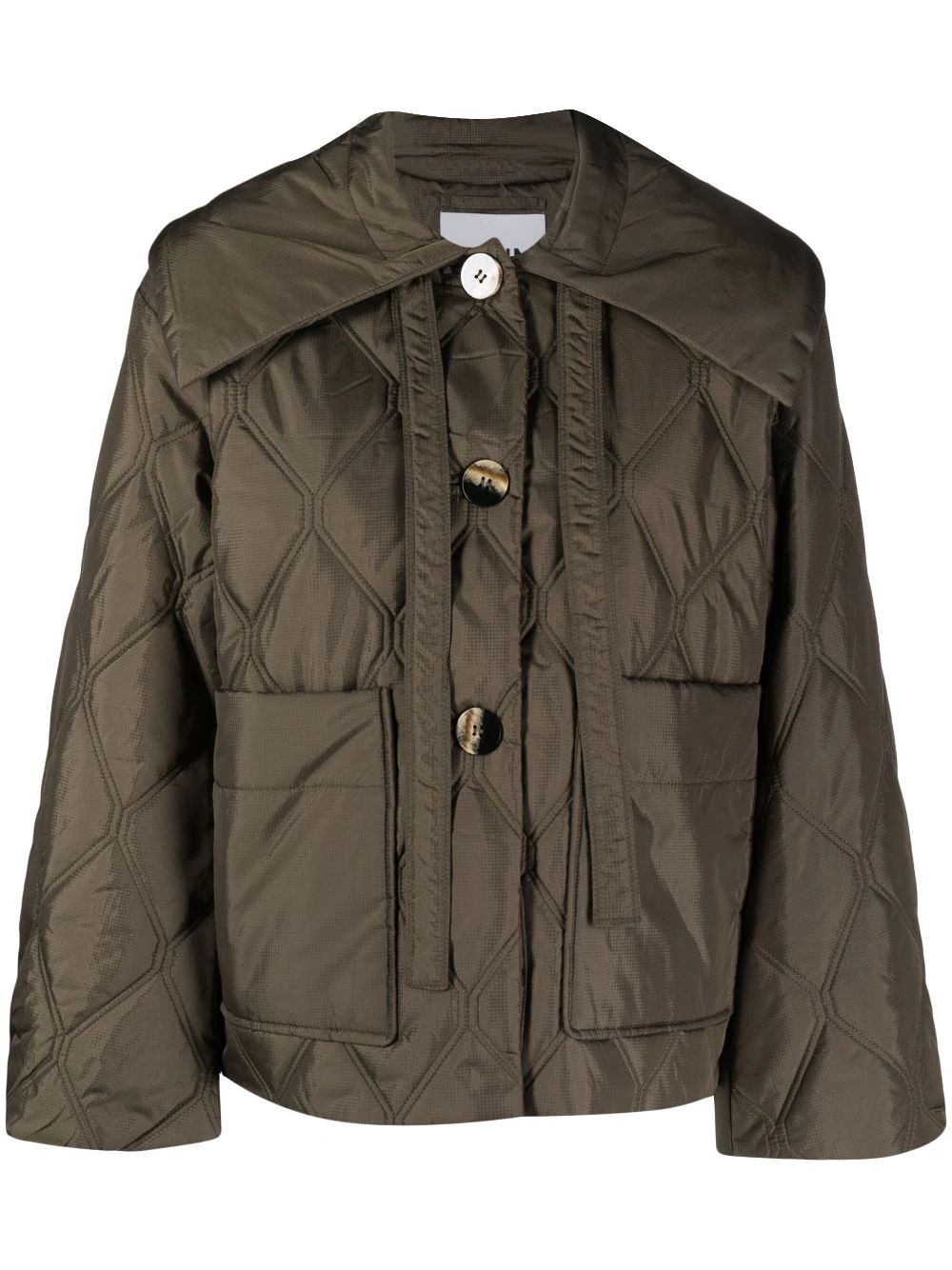 GANNI Quilted recycled-ripstop Jacket - Farfetch | Farfetch Global