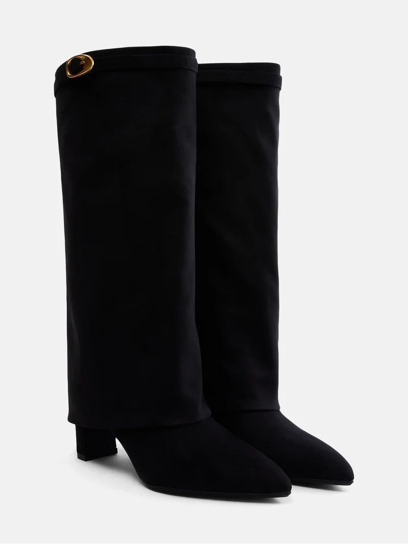 Madden NYC Women's Fold Over Faux Suede Buckle Boots | Walmart (US)
