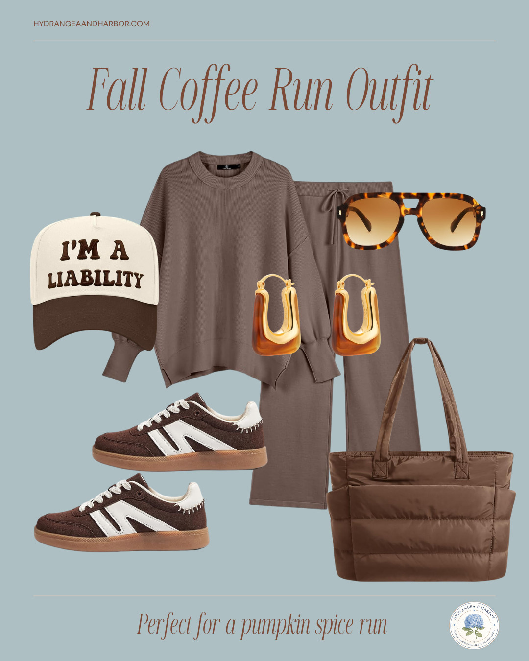 Fall coffee run outfit ☕🤎

Chocolate brown matching set + retro sneakers + tortoise sunnies + the most ridiculous hat I have ever needed. 😂

“I’M A LIABILITY.”

No notes. 💀

Perfect for grabbing a pumpkin spice latte and pretending that was the only thing you left the house to buy. Everything is linked here! 🍂

#FallOutfit #CoffeeRunOutfit #CasualFallStyle #FallFashion
 

 #LTKOver40 #LTKMidsize