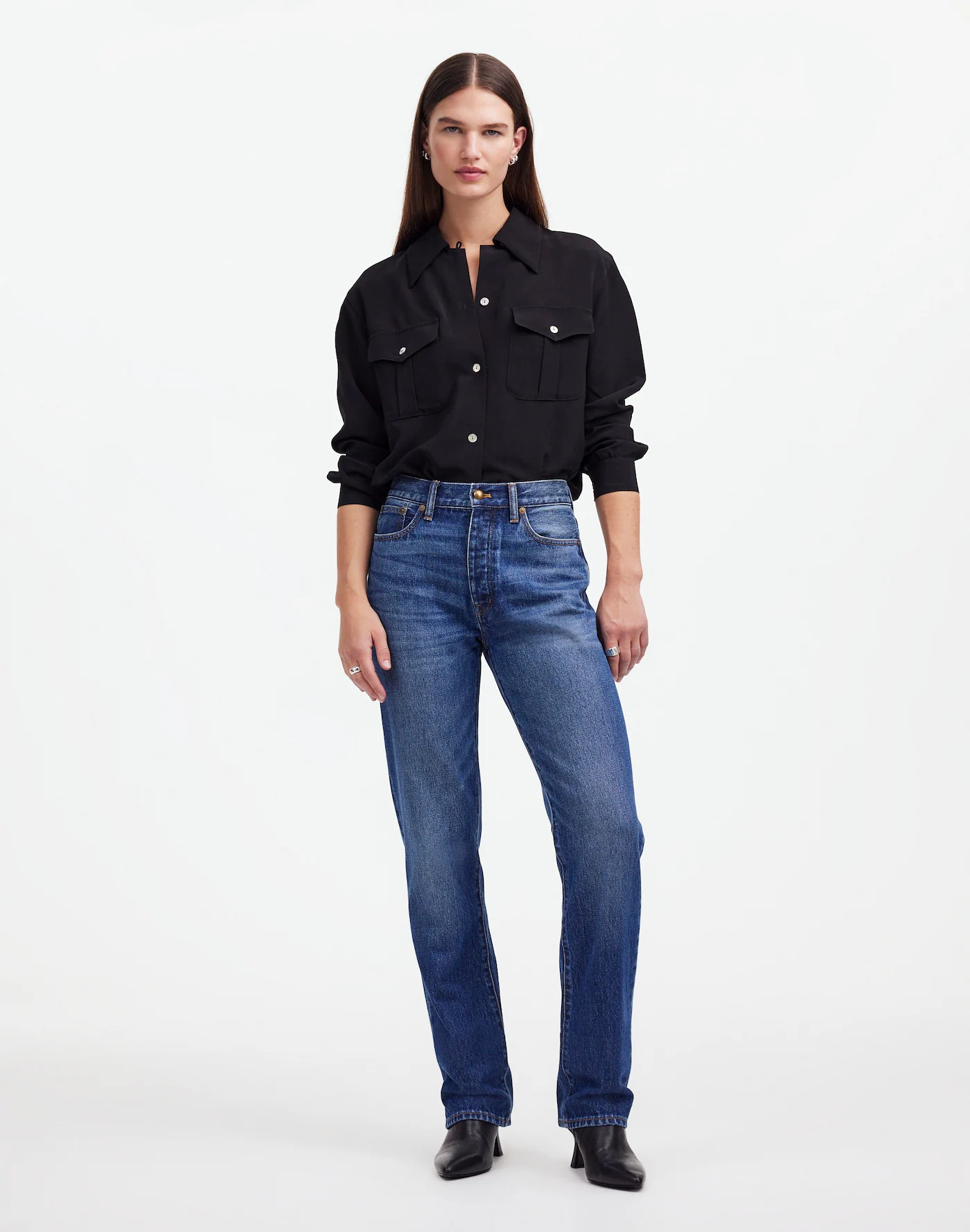 Alexa Chung for Madewell High-Rise Straight Jean in Allendale Wash | Madewell