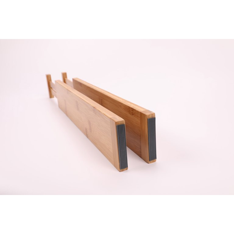 Better Homes & Gardens Natural Bamboo Expandable Drawer Dividers, 2PC  17.5''-22.83'' x3.14'' x1.... | Walmart (US)