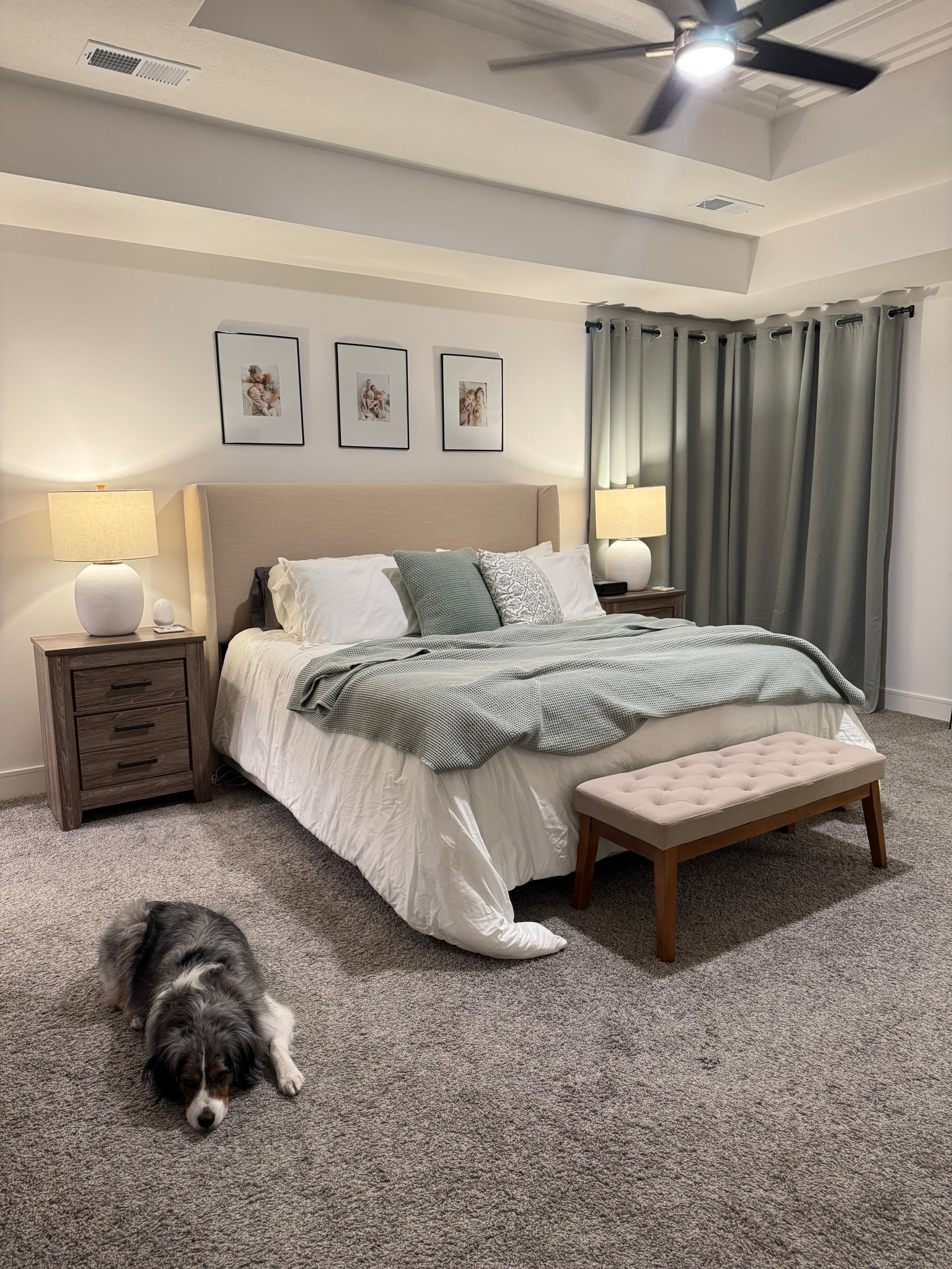 Just set up our new bed frame and we’re obsessed! 
We have “classic linen linen” in a king size 

Other bedroom items also linked 

Amazon home / joss & main 


#LTKHome