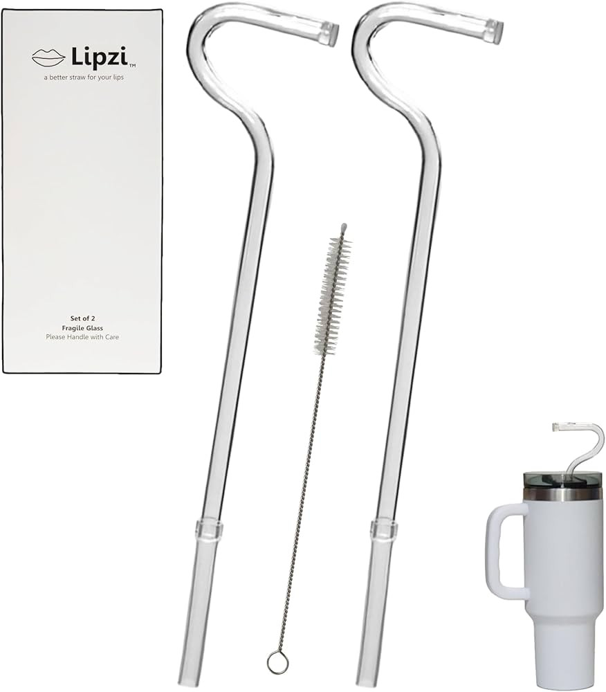 Anti Wrinkle Straw - Glass anti-wrinkle drinking straws for 40oz Tumbler, Clear Reusable Straws w... | Amazon (US)
