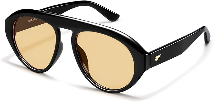 VANLINKER Retro Oversized Aviator Sunglasses for Women Men VL9932 | Trendy Big Large 70s Shades | Amazon (US)