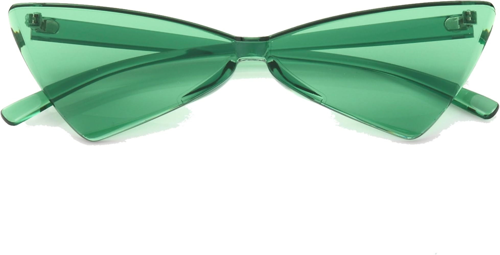 Triangle Rimless Sunglasses One Piece Colored Transparent Sunglasses For Women and Men, Green | Amazon (US)