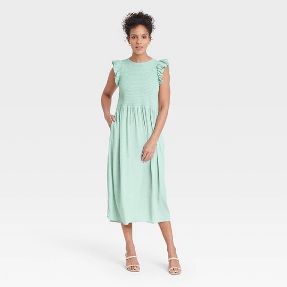 Women's Sleeveless Smocked Dress - A New Day™ | Target