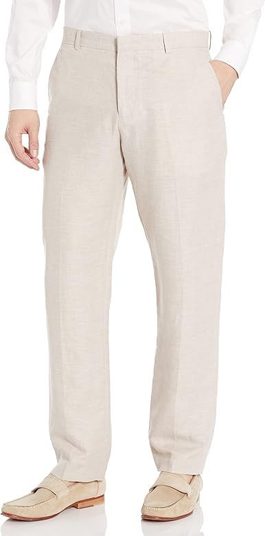 Perry Ellis Men's Essentials Linen Dress Pant, Modern Fit, Solid Twill, Lightweight (Waist Size 2... | Amazon (US)