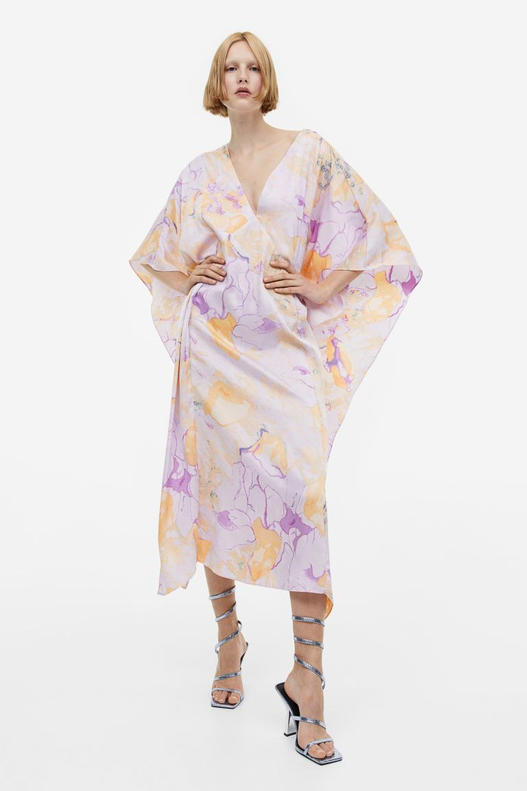 V-neck Kaftan Dress - Lilac/floral - Ladies | H&M US | H&M (US + CA)
