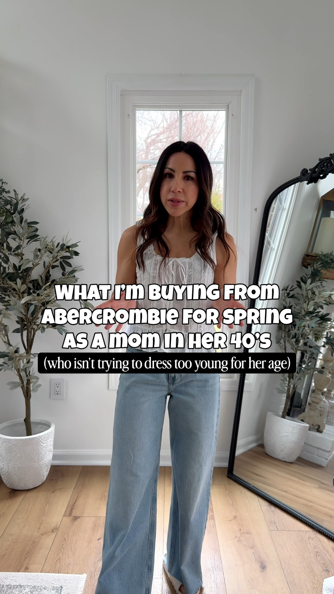 What I bought from @abercrombie as a Mom over 40. And all of these spring outfits are on sale. 25% off sitewide w/the LTK code! 

Jackets small. Wide leg Jeans 25. I cut them. Trousers 26 short. Denim shorts 26. Leggings small short. Tops small except lace tank XS. Sandals TTS. Sneaker size down.

#LTKSaleAlert #LTKSpringSale #LTKPetite