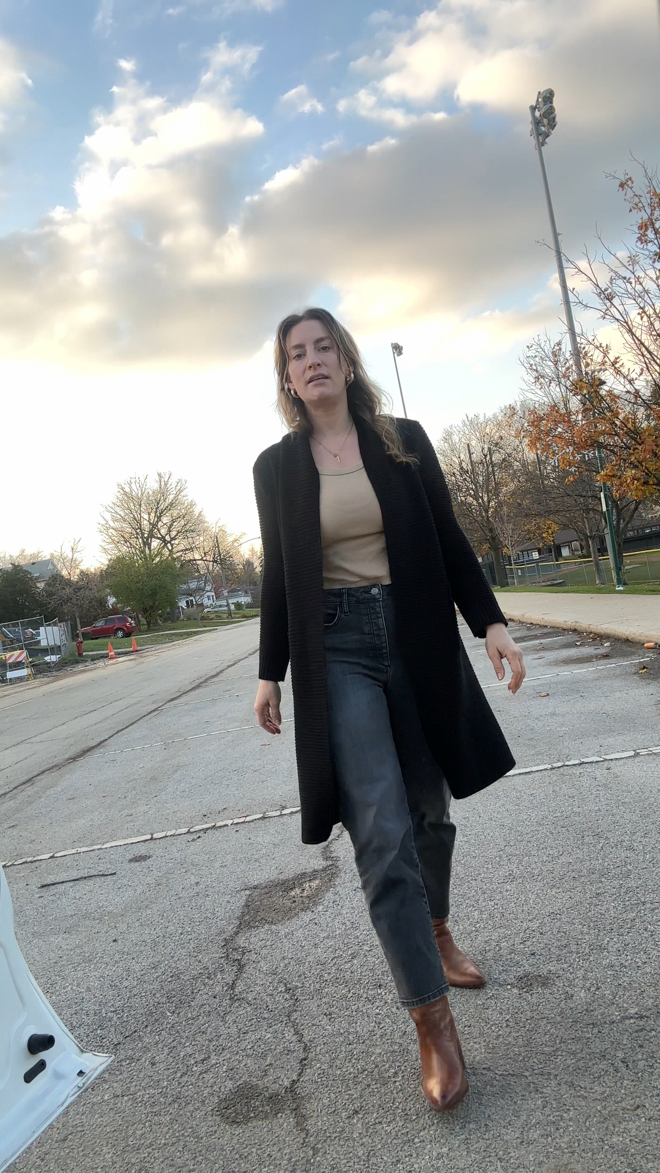 Parking Lot Pickups
.
I paired my soft denim jeans and a tank with a long cardigan and high ankle boots to nab the kids from school. 
.
The soft denim and cozy cardigan make for a comfortable feel and the two color combo makes the outfit look put together 🖤🤎

#LTKShoeCrush #LTKStyleTip