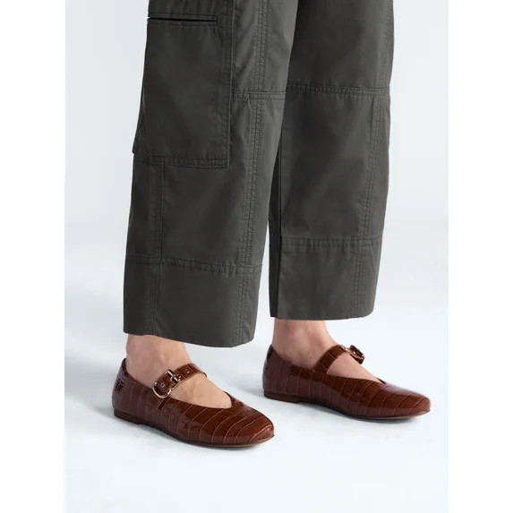 Free Assembly Women's Croco Mary Jane Flats | Walmart (US)