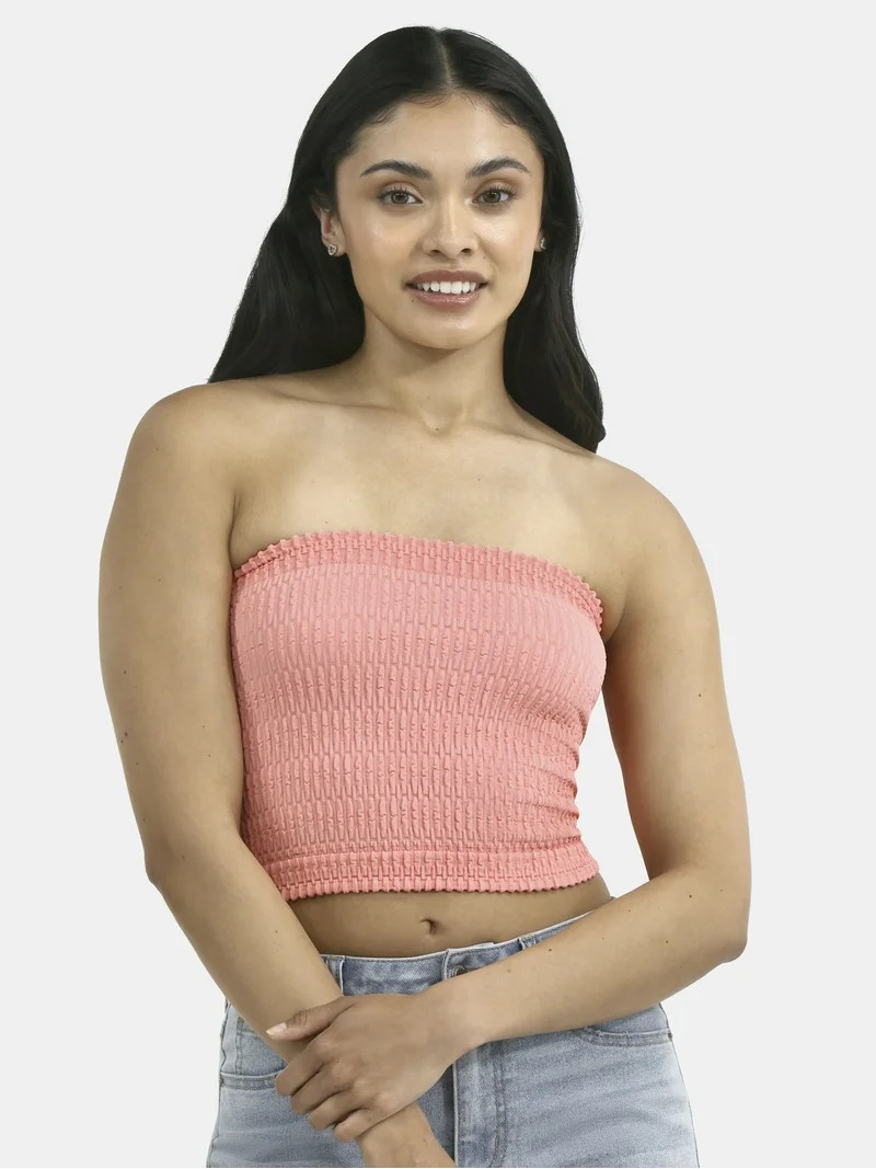 No Boundaries Seamless Textured Tube Top, Women's | Walmart (US)