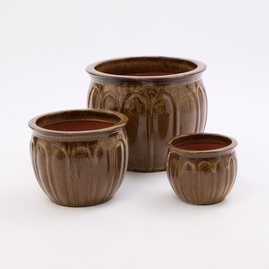 Cappuccino Brown Ceramic Planters | TK Maxx