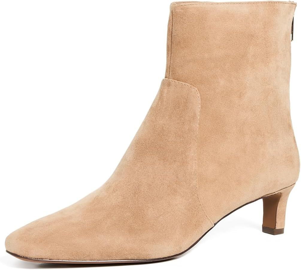 Madewell Women's The Dimes Kitten-Heel Boot in Crinkle Leather | Amazon (US)