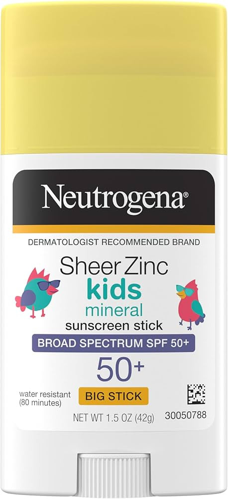 Neutrogena Sheer Zinc Oxide Kids Mineral Sunscreen Stick, Broad Spectrum SPF 50+ & UVA/UVB Protec... | Amazon (US)