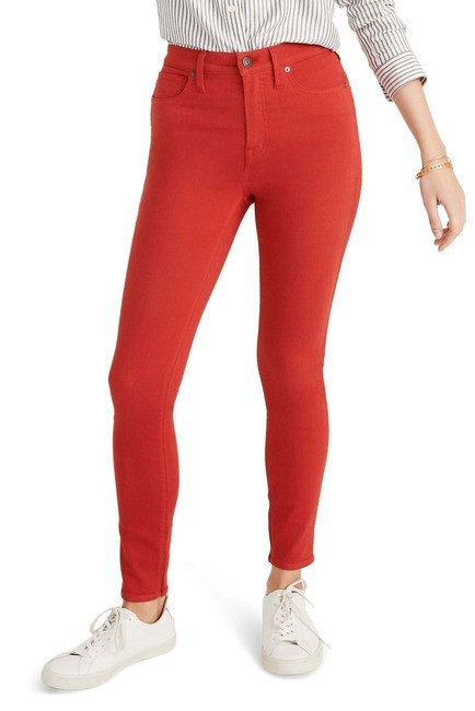 10-Inch Garment Dyed High Waist Skinny Jeans (Bright Ember) | Nordstrom Rack