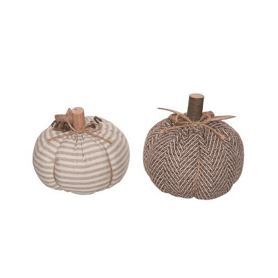 Transpac Plush Harvest Pumpkin Decor Set of 2 Fall/Harvest Home Decorations | Target