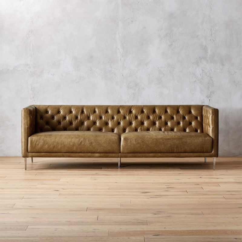 Savile Leather Tufted Sofa + Reviews | CB2 | CB2