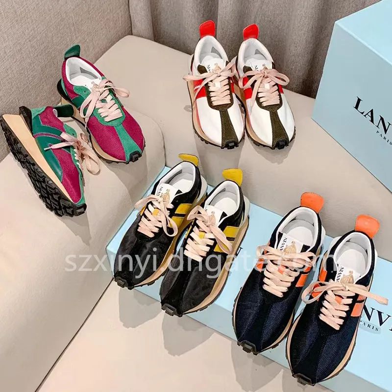 LANVIN Top-Quality DUPE Fashion Color Contrast Pointed Sneakers for Women and Men Sports Casual S... | DHGate