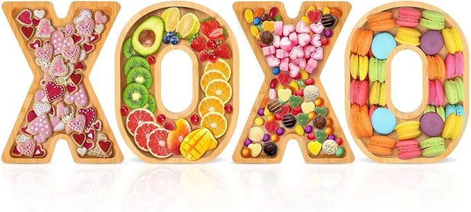 Valentine's Day XOXO Charcuterie Letters Bamboo Wood Charcuterie Board Valentine Letter Serving T... | Amazon (US)