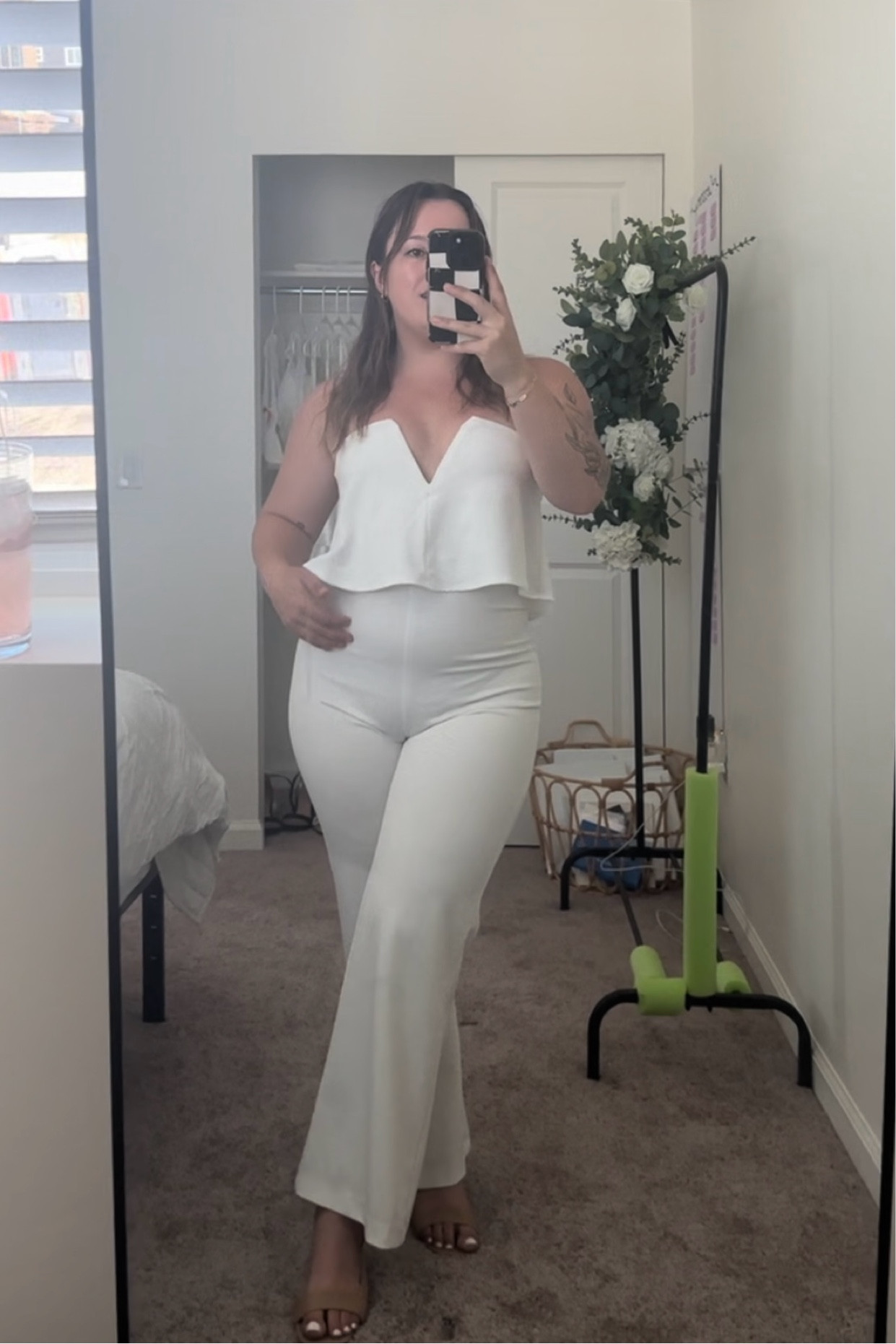 Bridal Shower White Jumpsuit Outfit 

#LTKmidsize #LTKwedding #LTKbeauty