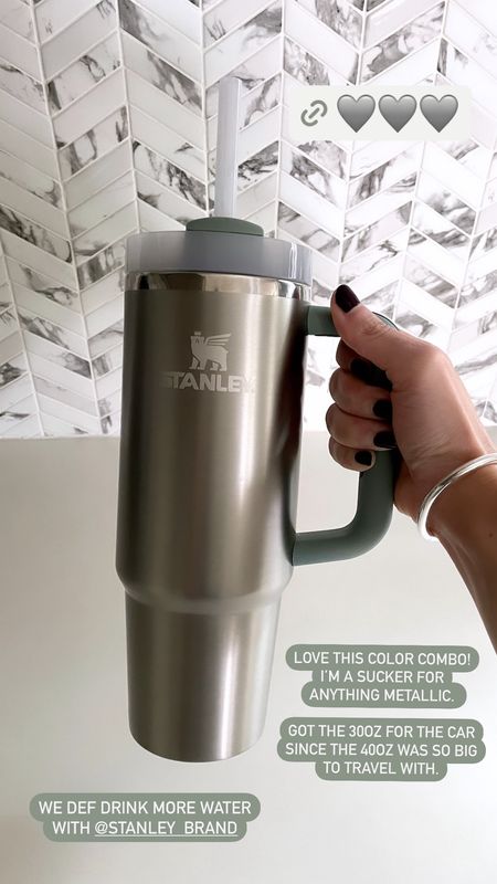 Loving this 30oz Stanley tumbler! The perfect size for the car (not too big) and the color combo is so good! I’m a sucker for anything metallic. 🩶 We have the 30oz and 40oz and swear we drink more water now. 

Stanley, Stanley tumbler, travel essential, gift ideas, The Stylizt 


#LTKFindsUnder50 #LTKActive #LTKTravel