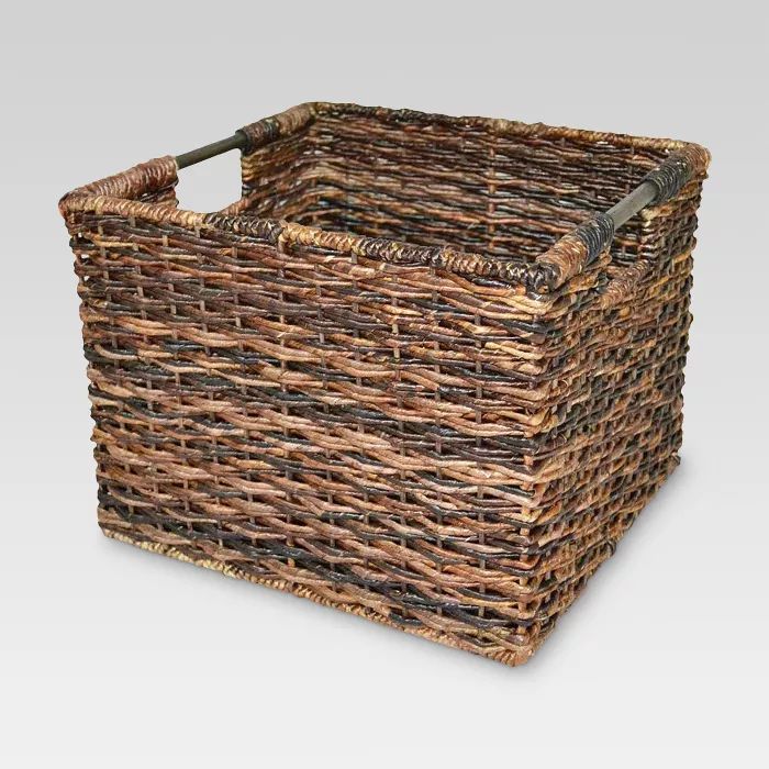 Wicker Large Milk Crate Dark Brown 11"x13" - Threshold™ | Target