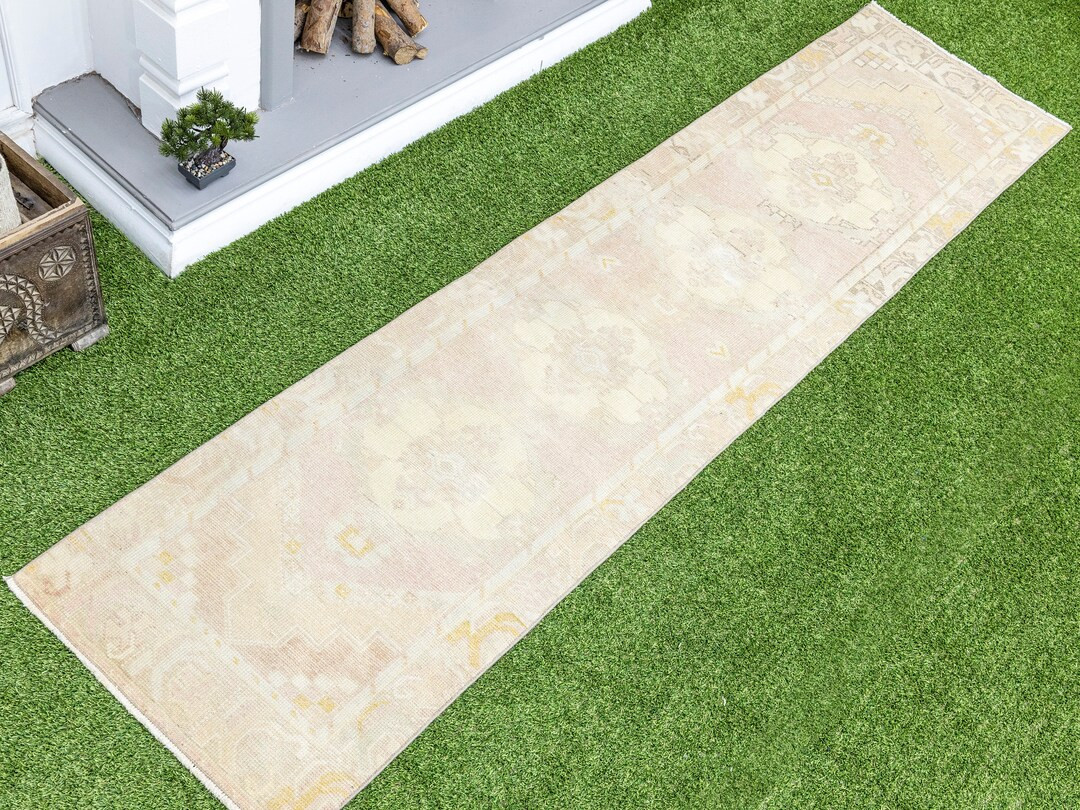 Oushak Runner Rug / Distressed Vintage Turkish Runner / Faded Runner / Farmhouse Runner / Boho Ki... | Etsy (US)