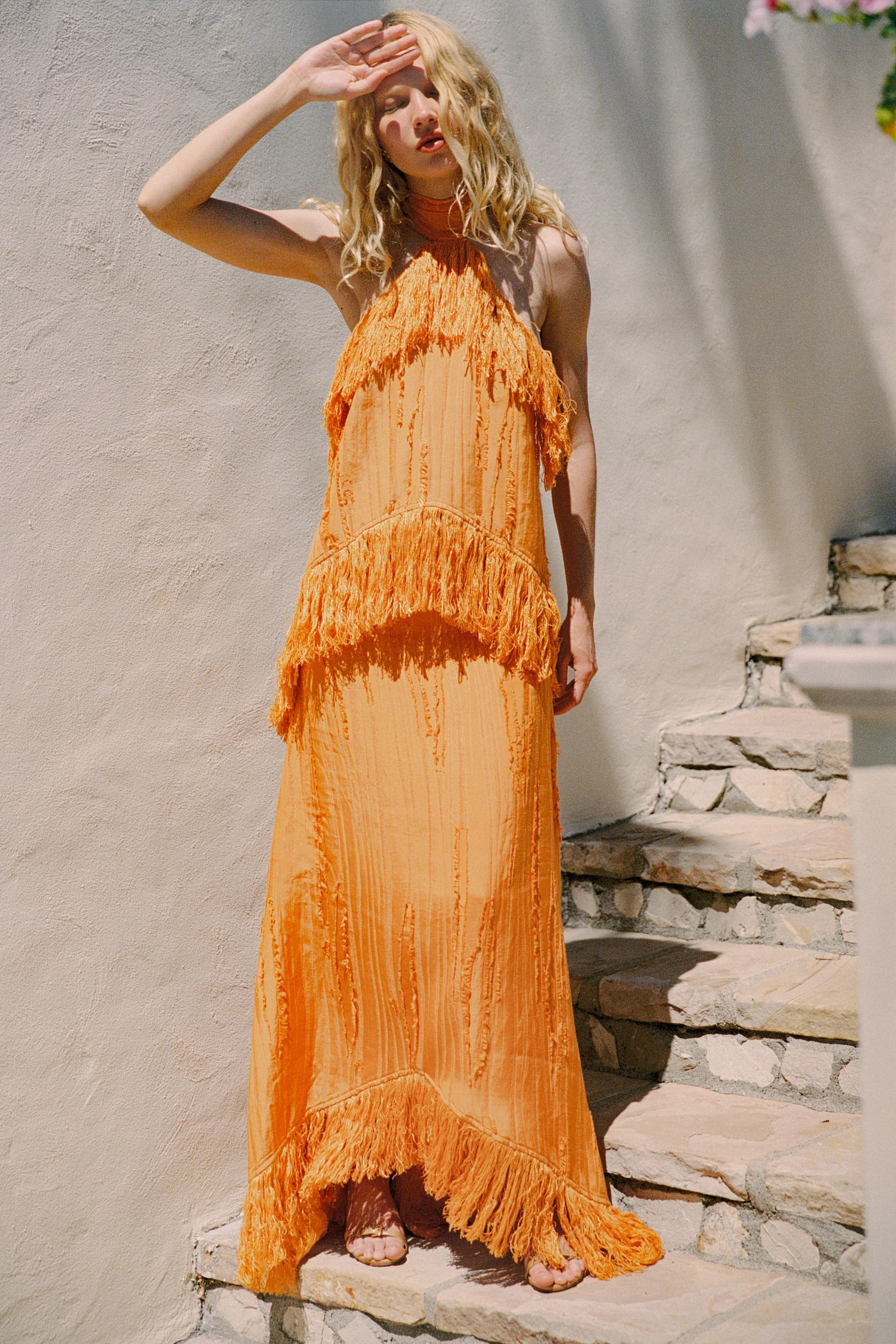 Jones Fringe Top — Orange | Yellow The Label