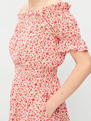 Off-The-Shoulder Boho Maxi Dress | Old Navy (US)