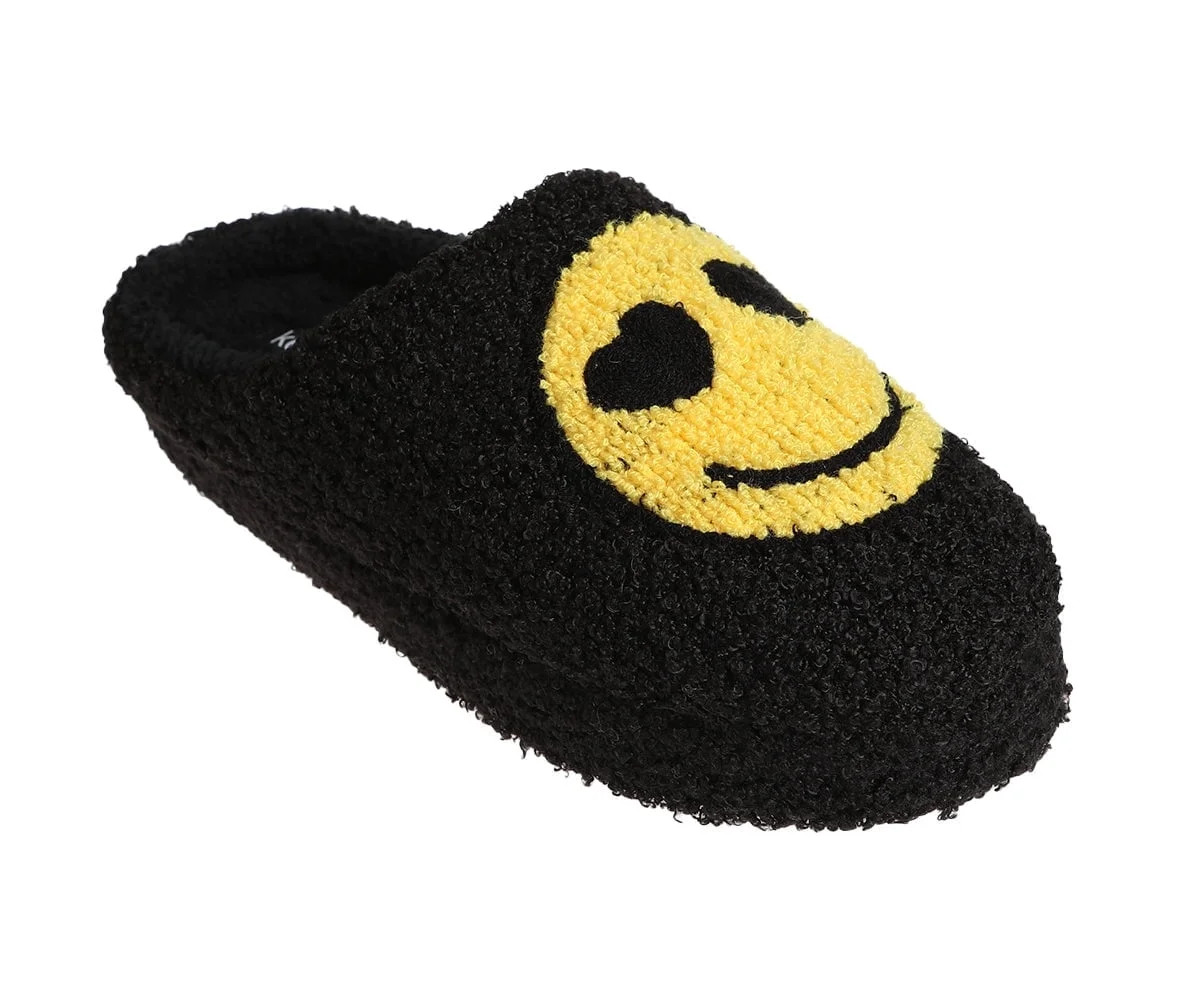 Kensie Women's Fuzzy Smiley Face Slipper, Comfy Indoor Outdoor Closed Toe House Slippers for Wome... | Walmart (US)