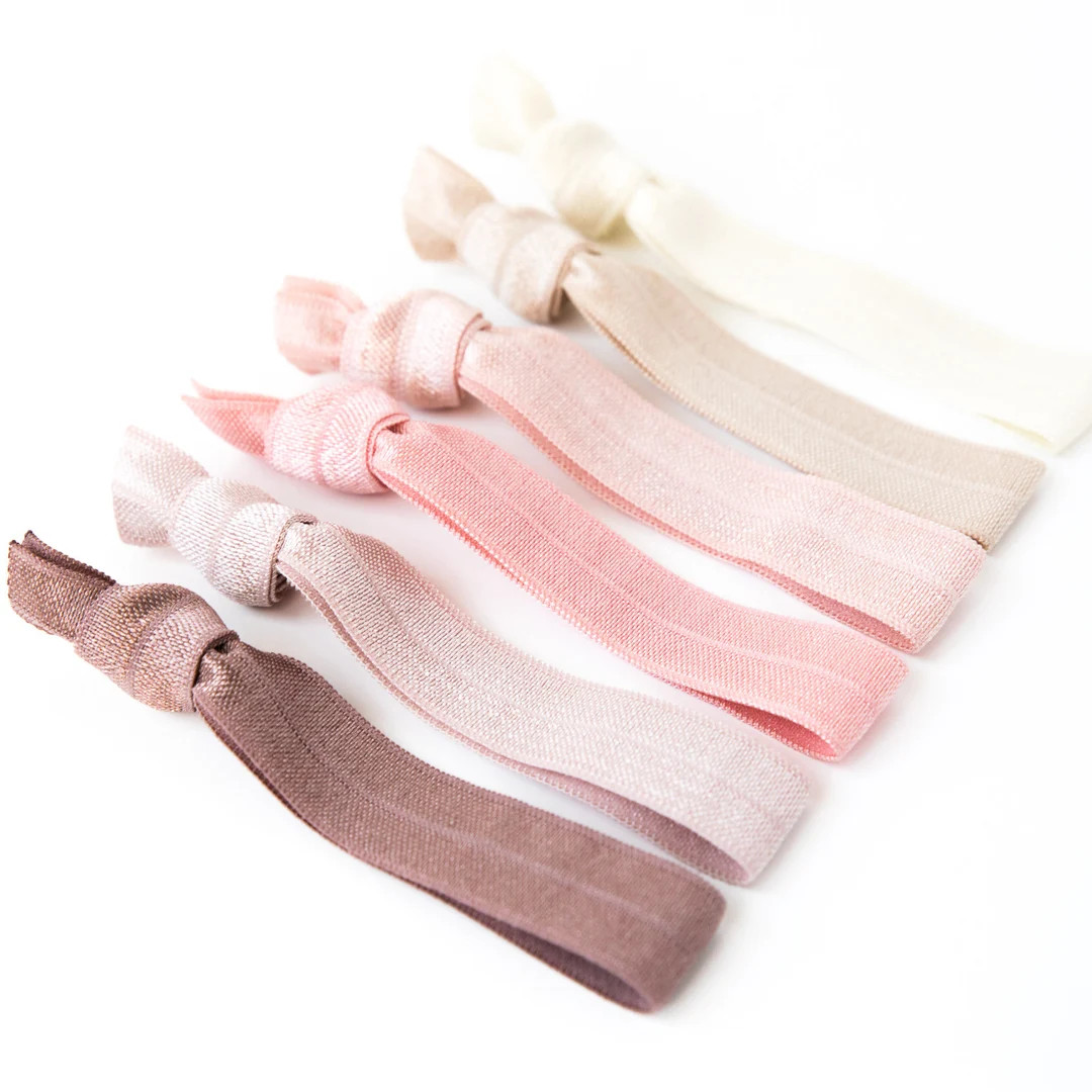 Blush Ombre Hair Tie Set Creaseless Elastic Hair Ties, Neutral Hair Tie Set, Mauve, Nude, Ivory, ... | Etsy (US)