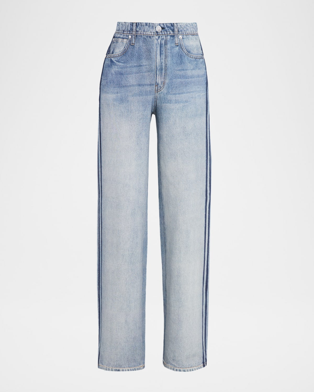 Miramar Terry Wide-Leg Track Jeans | Neiman Marcus