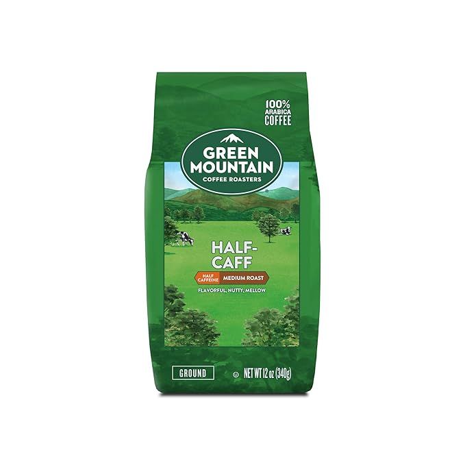 Green Mountain Coffee Half Caff Keurig Single-Serve K Cup Pods, Medium Roast Coffee, Bagged 12oz.... | Amazon (US)