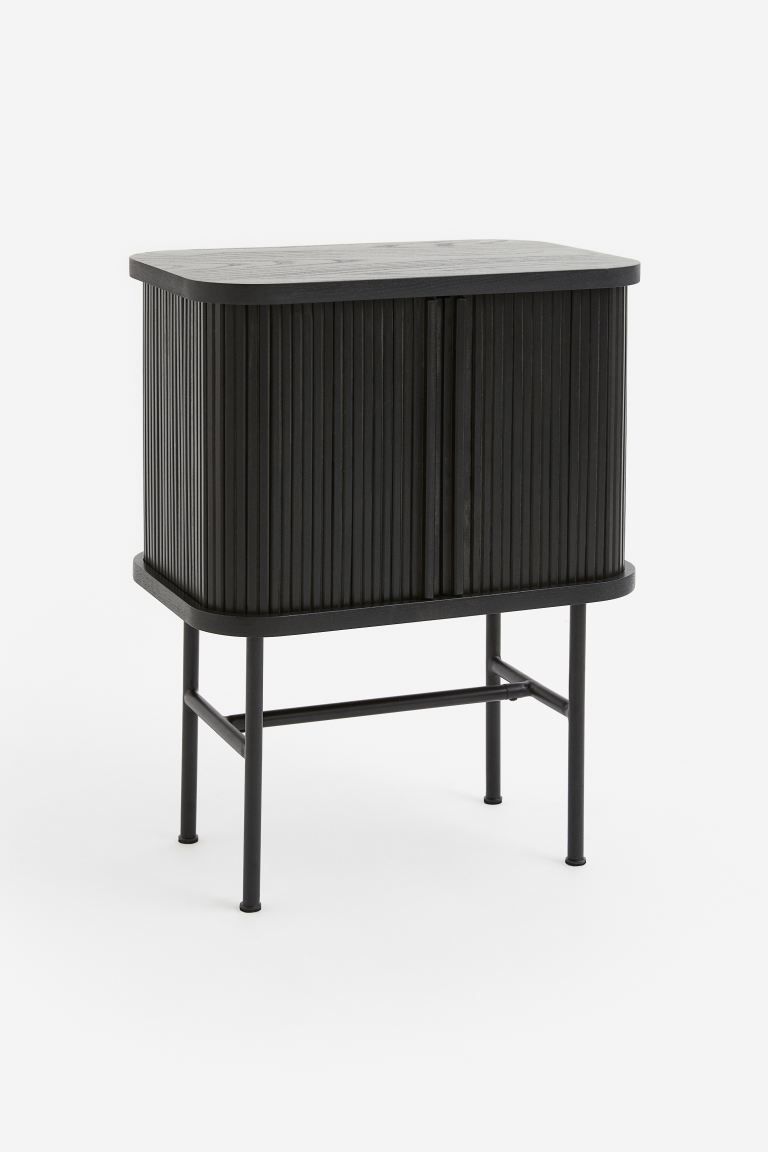 Sliding-door End Table - Black - Home All | H&M US | H&M (US + CA)