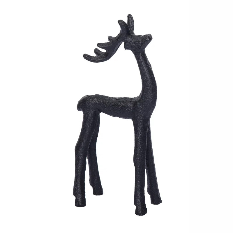 The Holiday Aisle® Metal 13.39 in. Black Christmas Reindeers Set of 2 | Wayfair | Wayfair North America