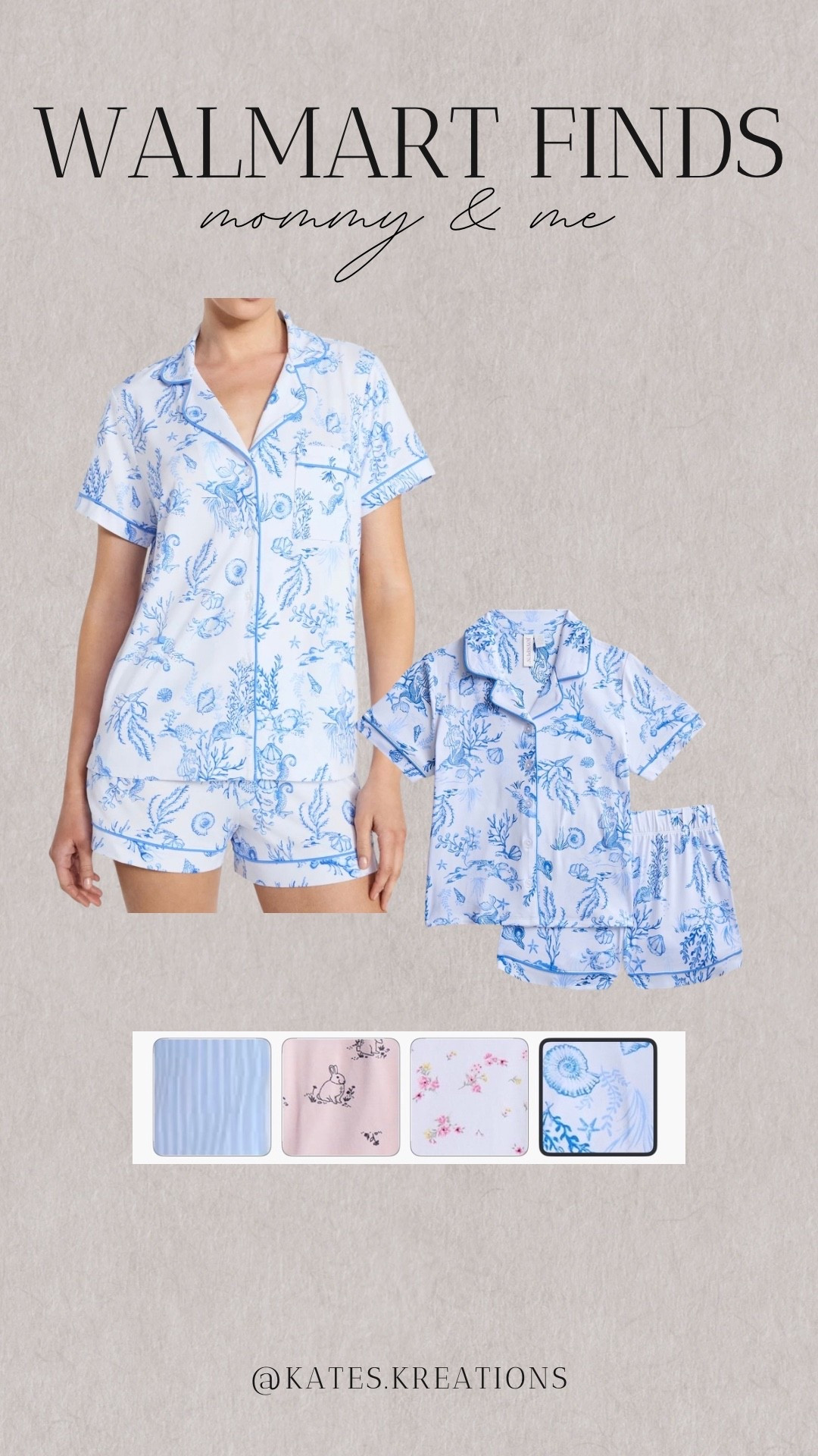 Mommy & me pajamas from Walmart! Women’s sizes XS-3XL and kids sizes 2T-youth XXL (18). 4 different patterns. The blue sea scene is so perfect for spring break or your beach vacation!

#LTKSeasonal #LTKKids #LTKPetite