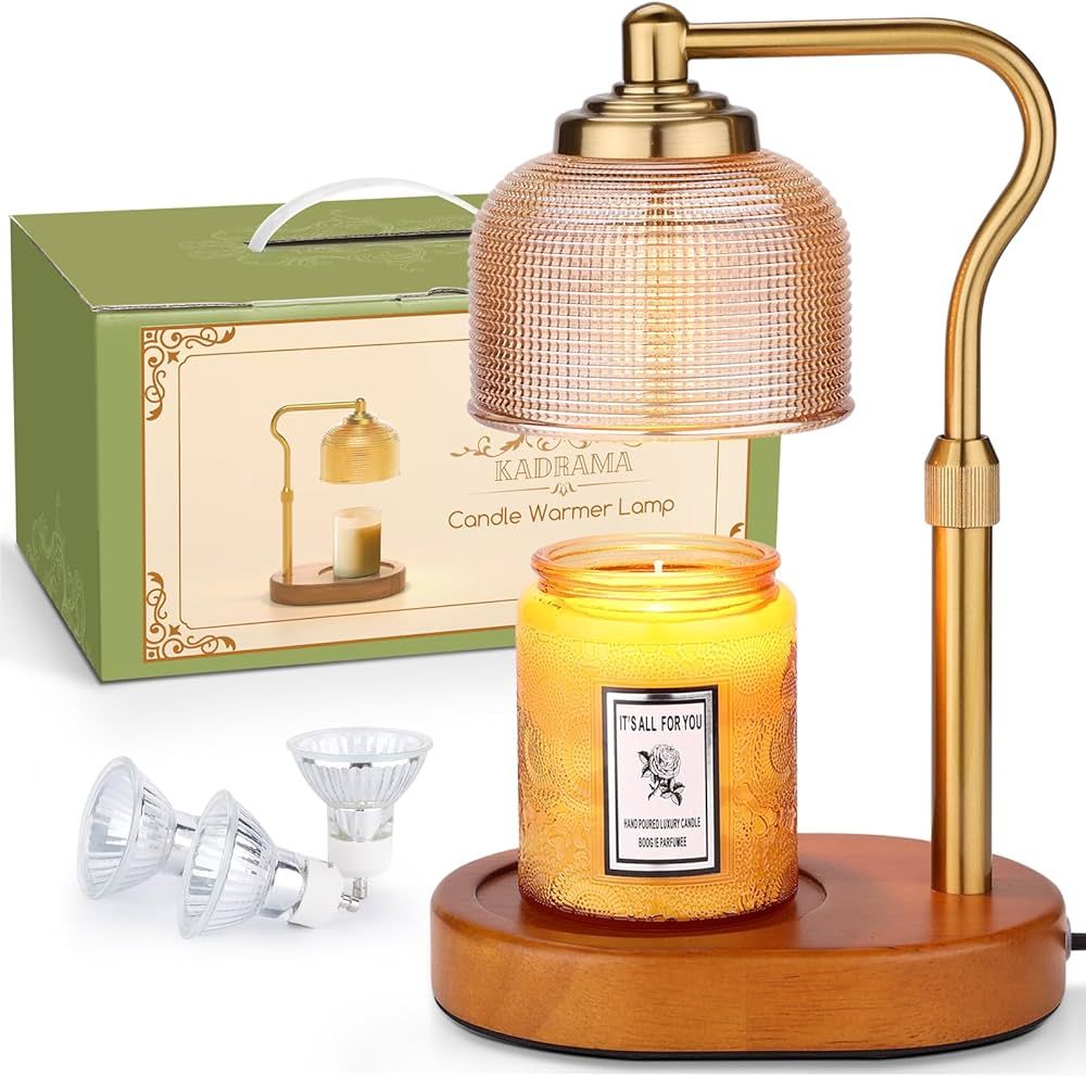 Kadrama Candle Warmer Lamp, Candle Warmer with Timer Dimmer Candle Lamp with 3 Bulbs, Gifts for M... | Amazon (US)
