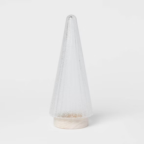 Large Decorative Glass Tree with Wood Base Figurine Clear - Threshold™ | Target